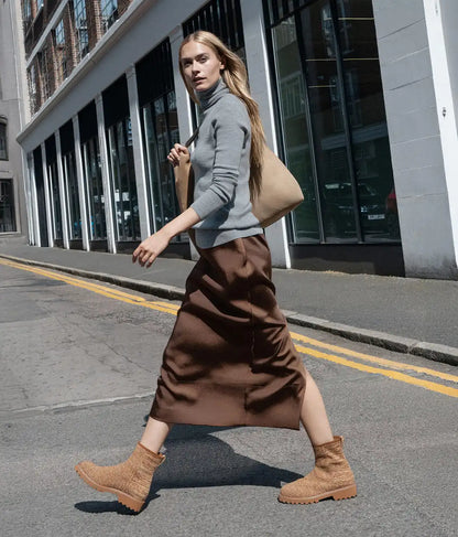 Round-Toe Wool Ankle Boots (Freja)