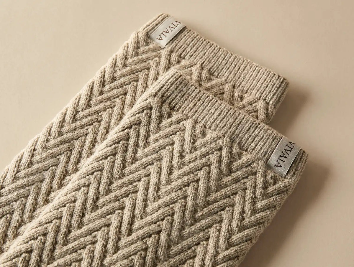 Textured Knit Leg Warmers (Peonie)