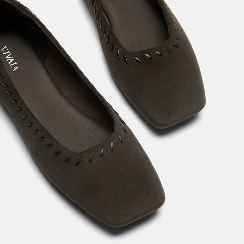 Velvet Whipstitched Flats (Mirit)
