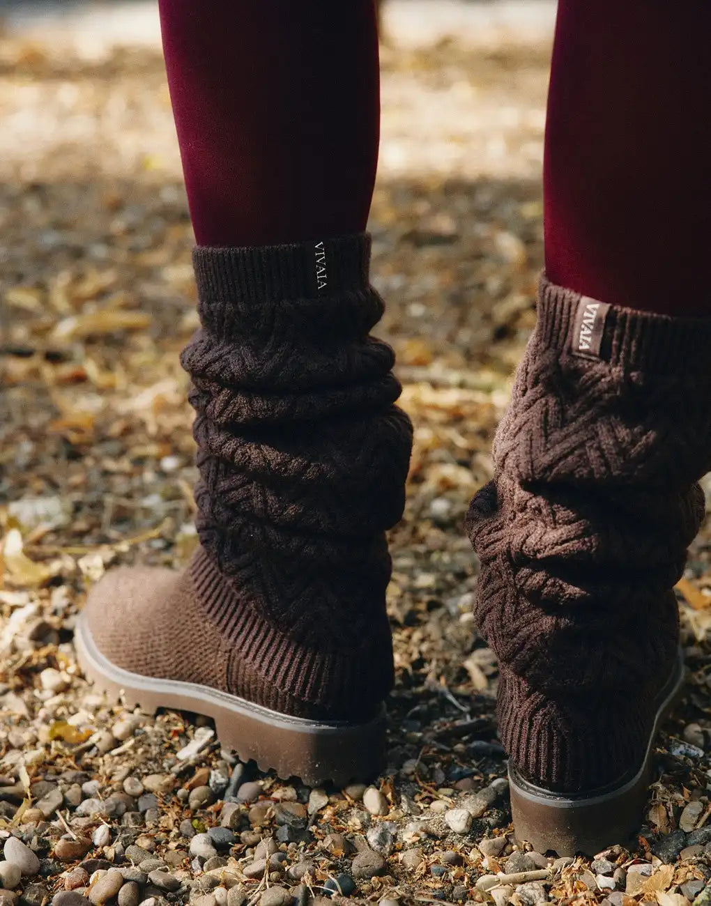 Textured Knit Leg Warmers (Peonie)