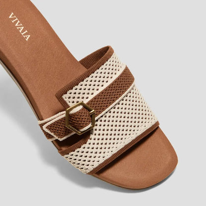 Square-Toe Flat Sandals (Delia)