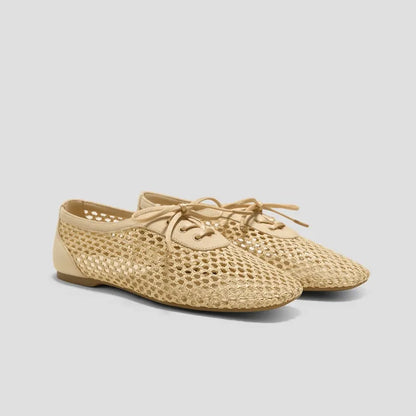 Square-Toe Mesh Flats (Carey)