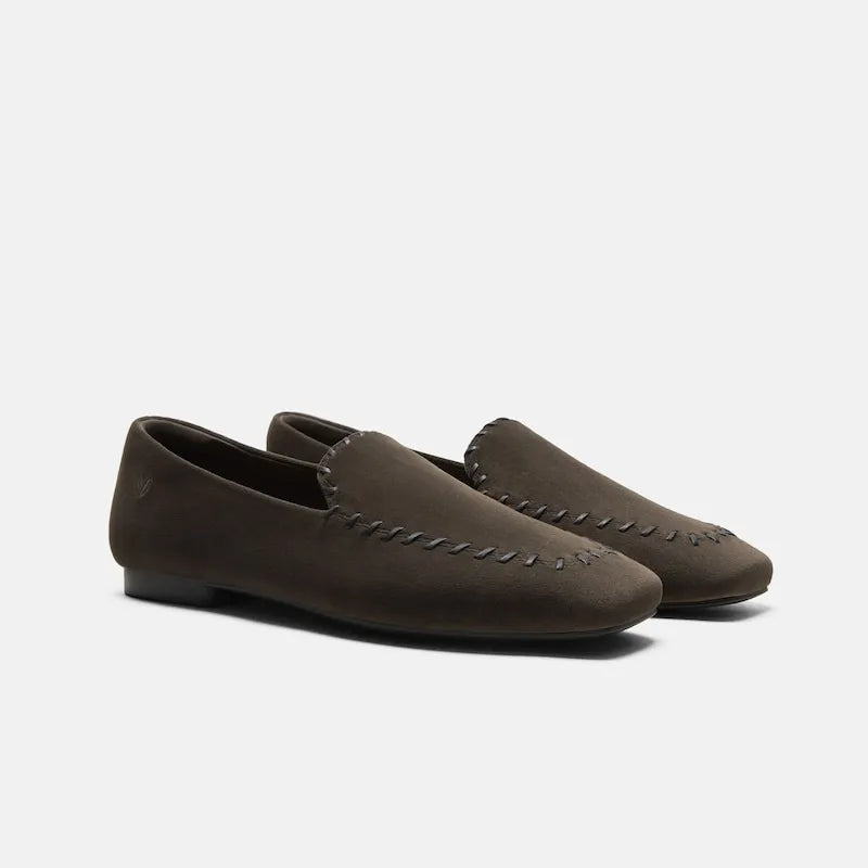 Velvet Whipstitched Loafers (Siena)