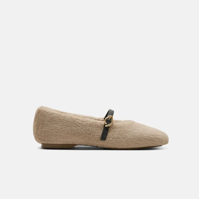 Square-Toe Faux Fur Mary Jane (Moxa)