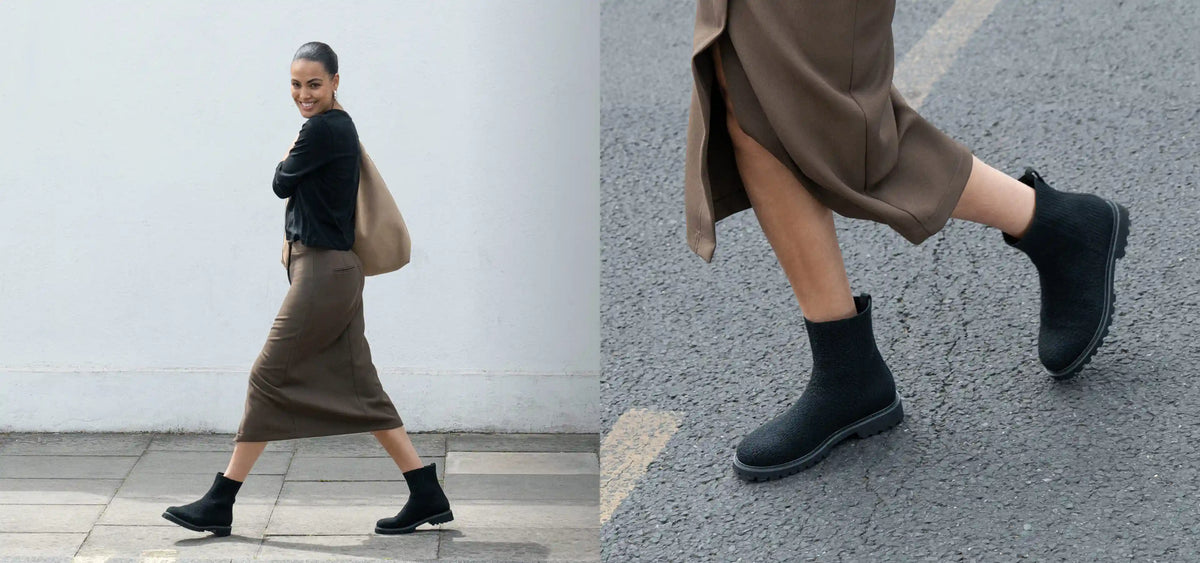 Round-Toe Wool Ankle Boots (Freja)