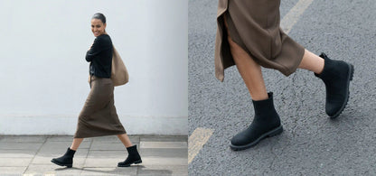 Round-Toe Wool Ankle Boots (Freja)