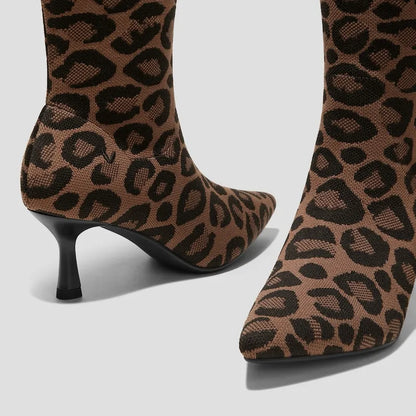 Pointed-Toe Knee-High Heel Boots (Abby)
