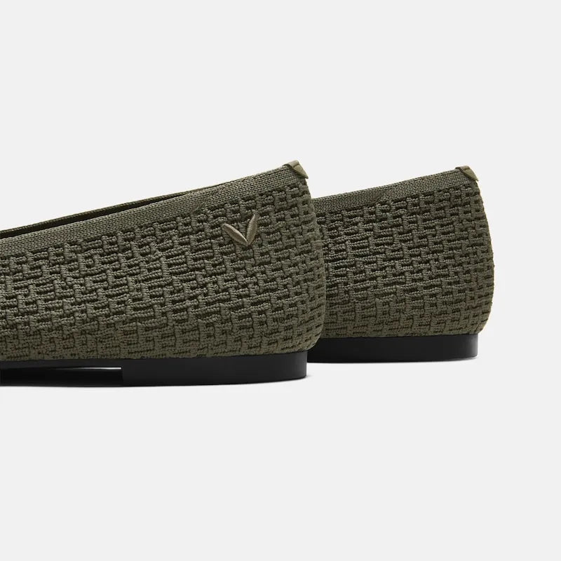 Wide Toe Knit Box Flats (Tia)