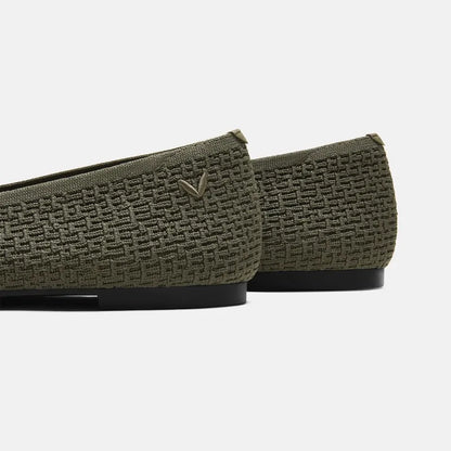 Wide Toe Knit Box Flats (Tia)