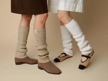 Textured Knit Leg Warmers (Peonie)