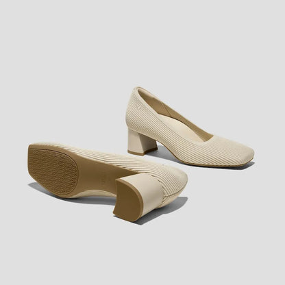 Square-Toe Margot Chunky Heels (Monroe)