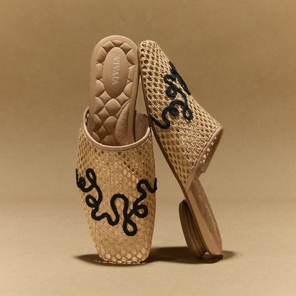 Square-Toe Mesh Sandals (Maura)