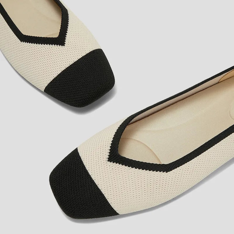 Square-Toe V-Cut Flats (Margot 2.0)