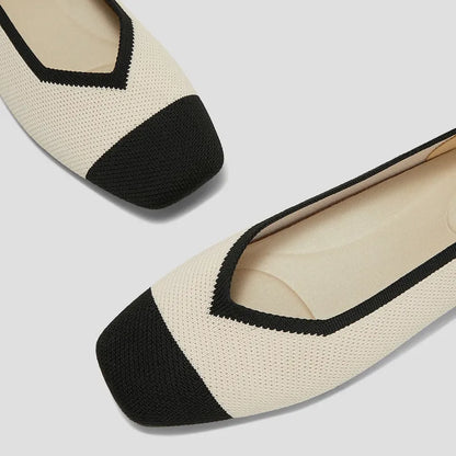Square-Toe V-Cut Flats (Margot 2.0)