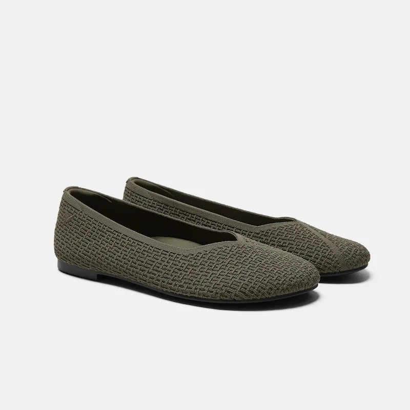 Wide Toe Knit Box Flats (Tia)