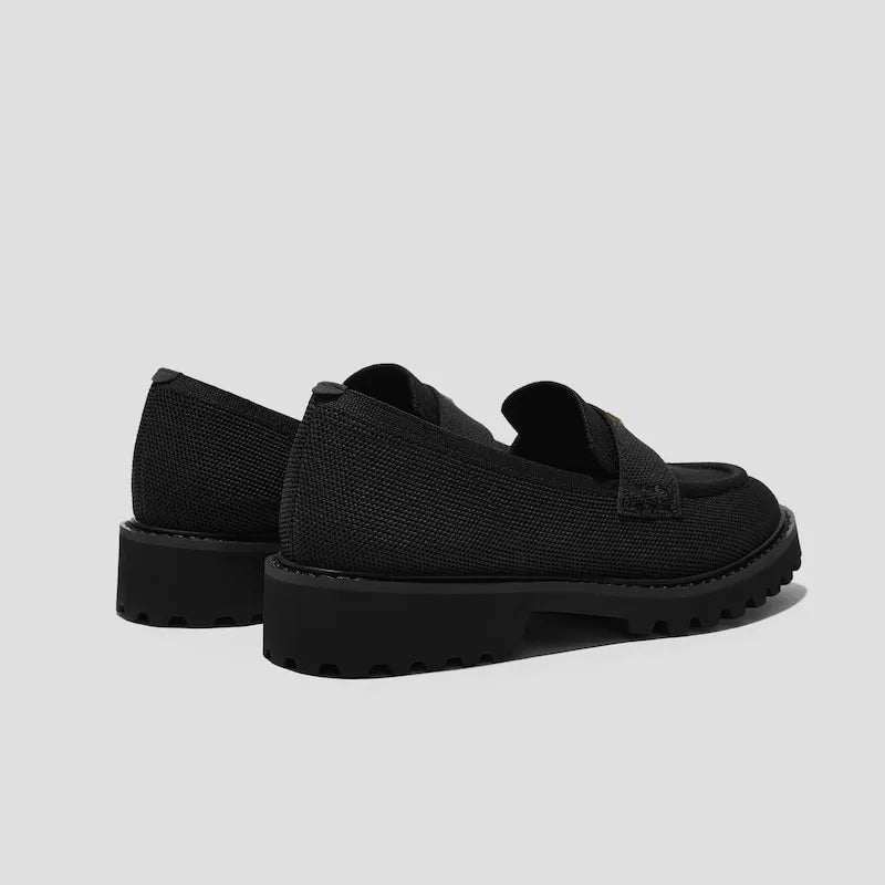 Round-Toe Platform Chunky Heel Loafers (Francesca)