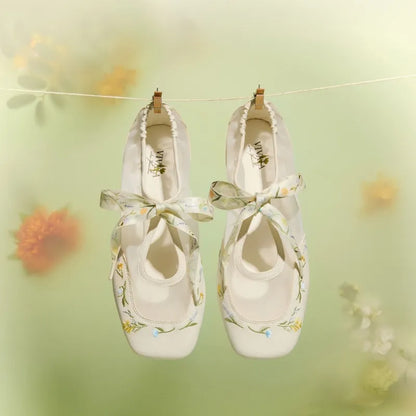 Healing Garden | Square-Toe Organza Sneakerinas (Ciara)
