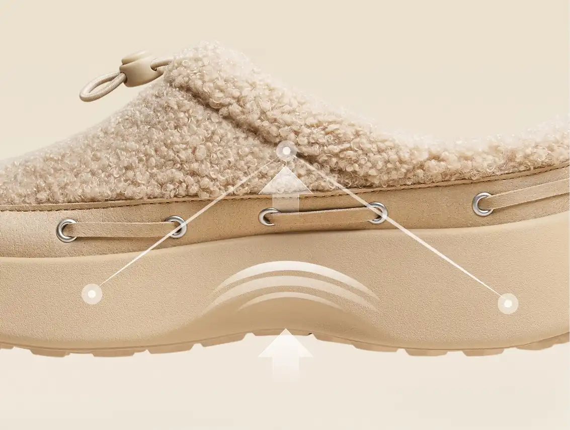 Round-Toe Fuzzy Platform Mules (Tobi)