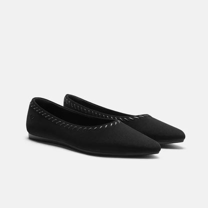 Velvet Whipstitched Ballet Flats (Alasia)