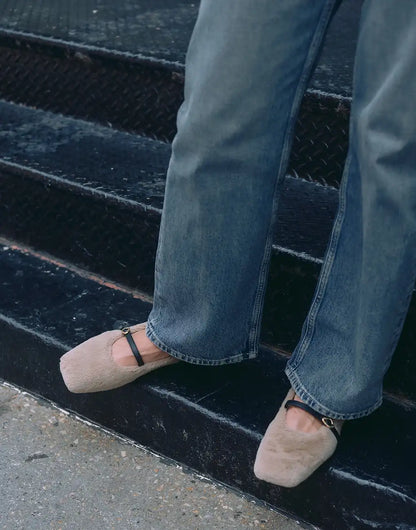 Square-Toe Faux Fur Mary Jane (Moxa)