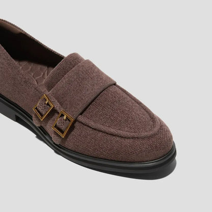 Round-Toe Velvet Penny Loafers (Luciana)