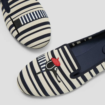 Round-Toe Embroidered Loafers (Audrey)