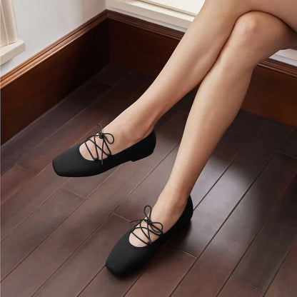 3 Laces Included Square-Toe Lace-Up Mary Janes (Miley)