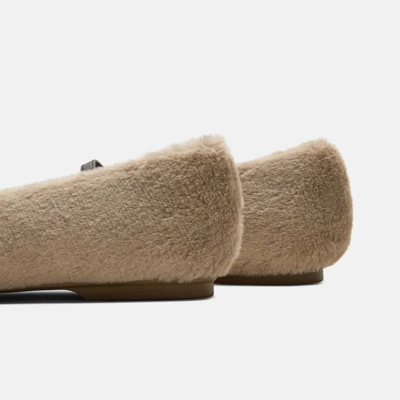 Square-Toe Faux Fur Mary Jane (Moxa)
