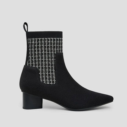 Small Square-Toe Water-Repellent Boots (Theresa)