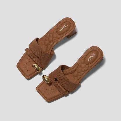 Square-Toe Toe Ring Sandals (Jayna)