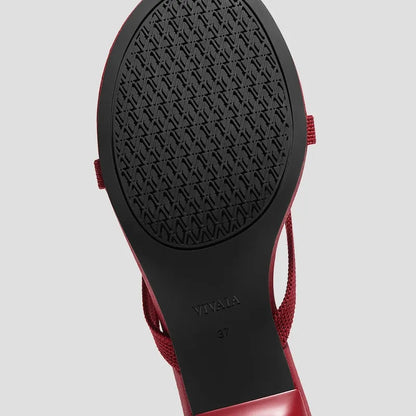 Round-Toe Kitten-Heel Sandals (Emeline)