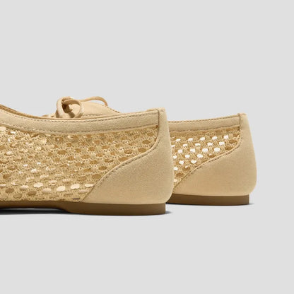 Square-Toe Mesh Flats (Carey)