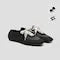 3 Laces Included Square-Toe Lace-Up Satin Sneakerina (Cristina)