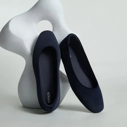Mini Square-Toe Velvet Flats (Jazura)