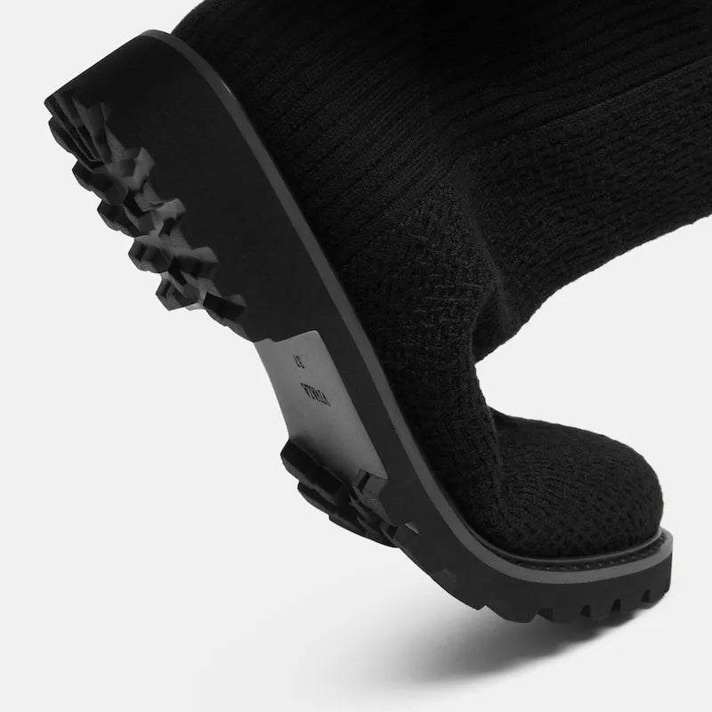 Round-Toe Wool Ankle Boots (Freja)