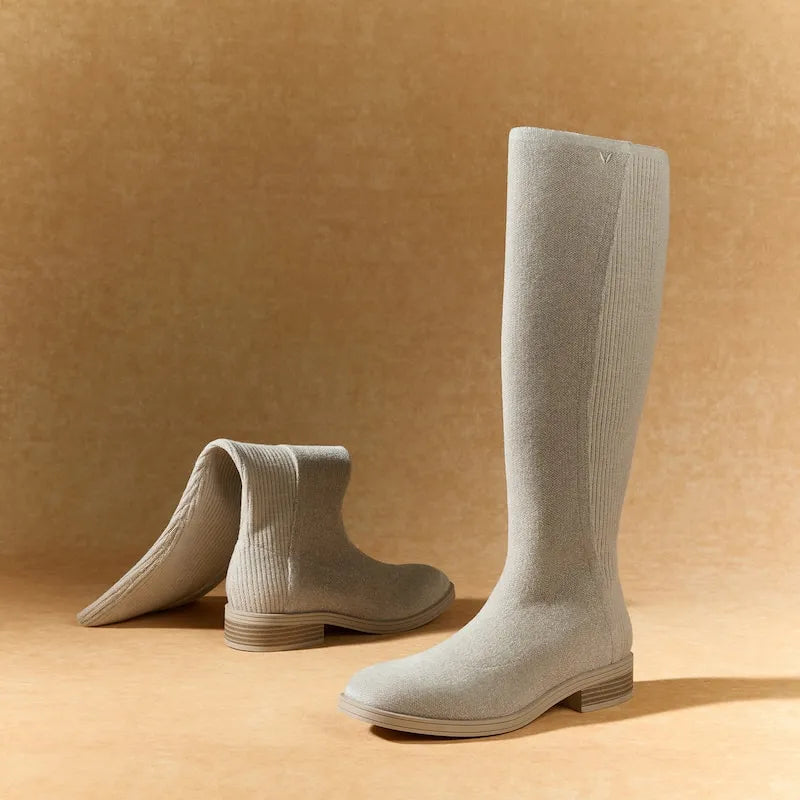 Square-Toe Knee-High Boots (Aida)